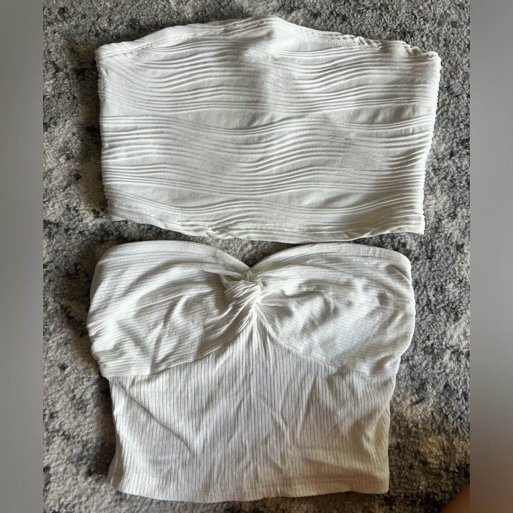 ✨Bundle BUY 1 GET 1 ON ALL SHEIN✨
SHEIN White Ribbed Tube Top Set